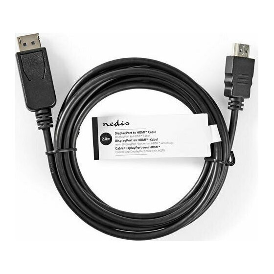 Nedis Cable DisplayPort male - HDMI male 2m Μαύρο (CCGT37100BK20)