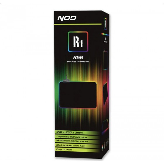 NOD R1 RGB Gaming Mouse Pad Medium 350mm με RGB Φωτισμό Μαύρο