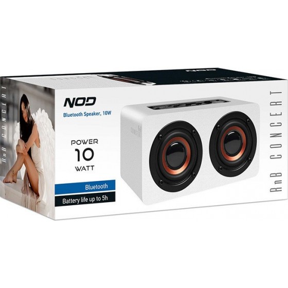NOD RnB Concert Ηχείο Bluetooth 10W με Ραδιόφωνο και 5 ώρες Λειτουργίας χρώμα Λευκό