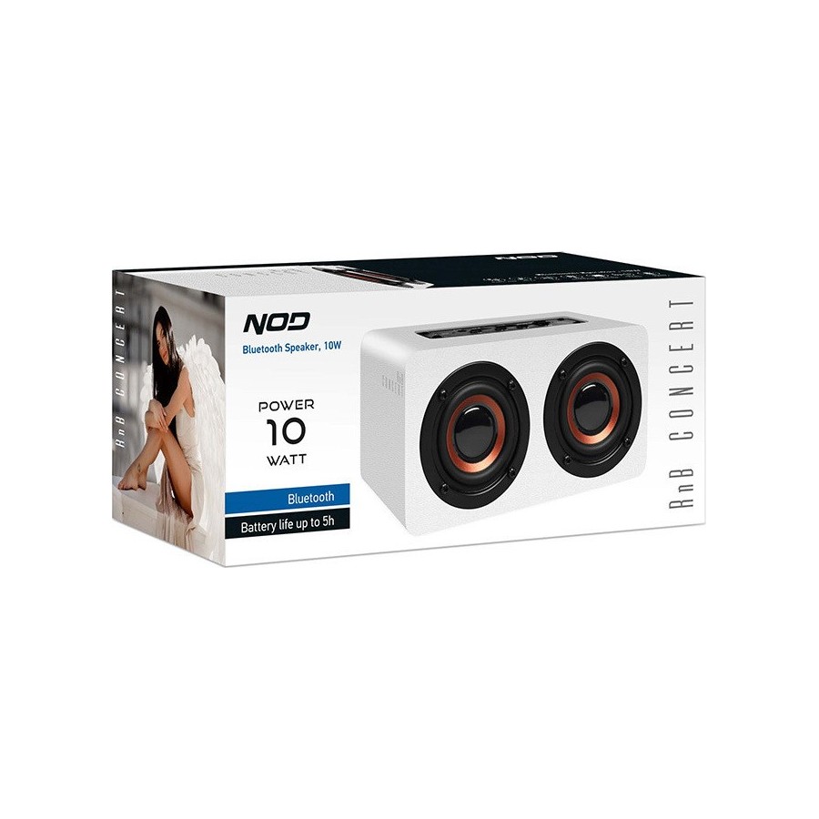 NOD RnB Concert Ηχείο Bluetooth 10W με Ραδιόφωνο και 5 ώρες Λειτουργίας χρώμα Λευκό