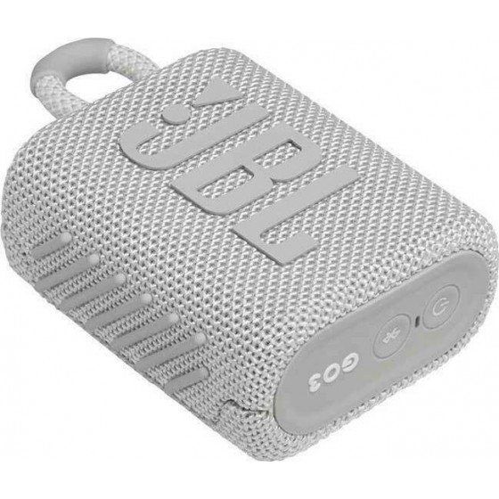 JBL Go 3 Αδιάβροχο Ηχείο Bluetooth 4.2W με 5 ώρες Λειτουργίας White(JBLGO3WHITE)