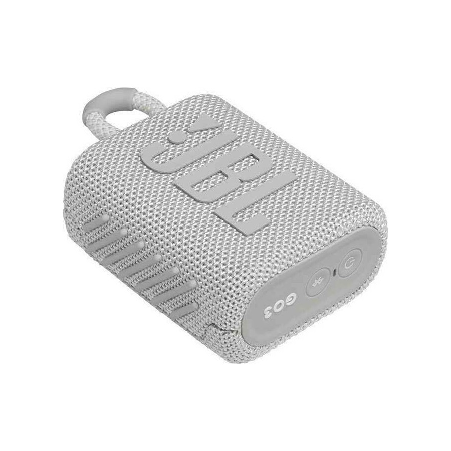 JBL Go 3 Αδιάβροχο Ηχείο Bluetooth 4.2W με 5 ώρες Λειτουργίας White(JBLGO3WHITE)
