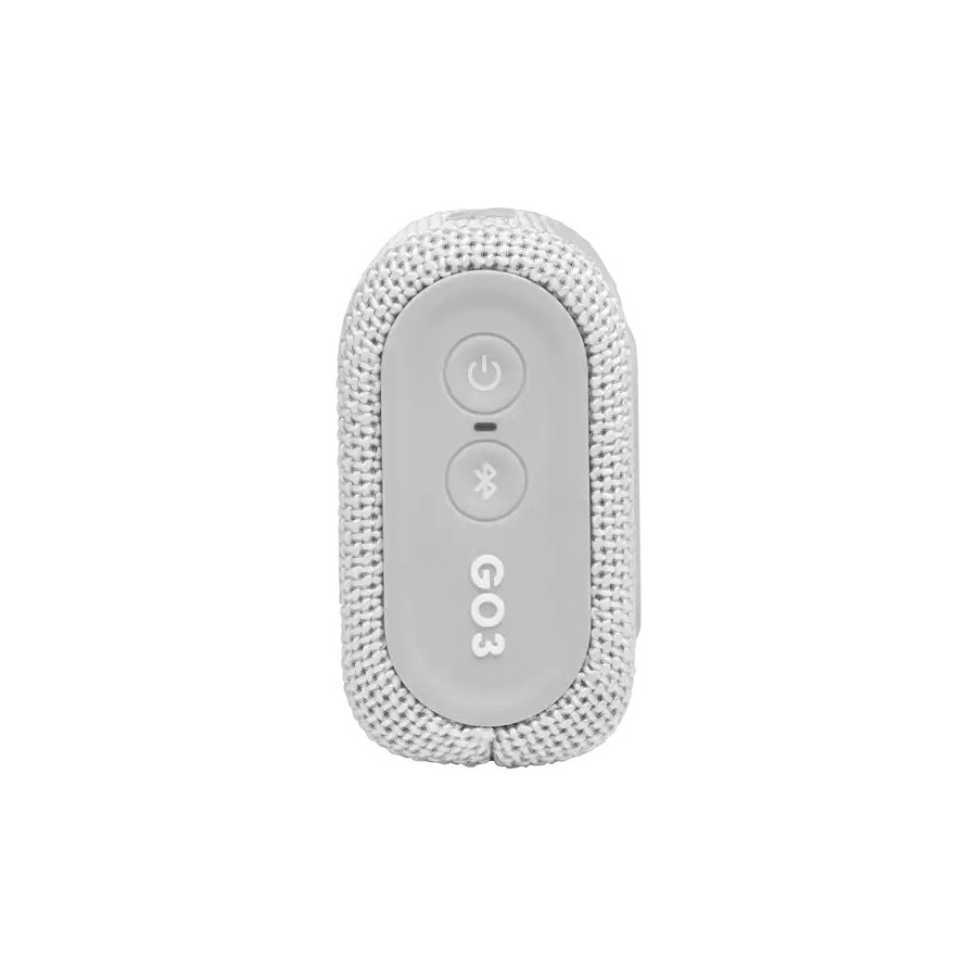 JBL Go 3 Αδιάβροχο Ηχείο Bluetooth 4.2W με 5 ώρες Λειτουργίας White(JBLGO3WHITE)