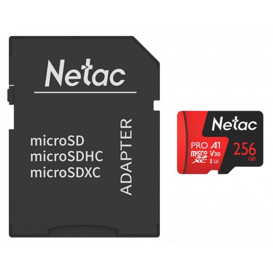 NETAC κάρτα μνήμης MicroSDXC P500 Extreme Pro, 256GB, 100MB/s, Class 10