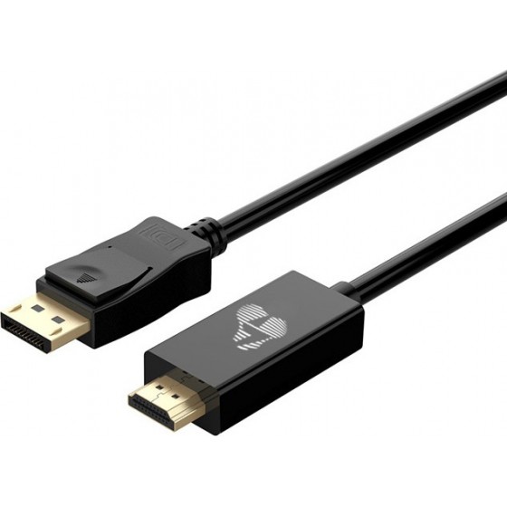 POWERTECH καλώδιο DisplayPort σε HDMI CAB-DP059, 1080p, 1.8m, μαύρο