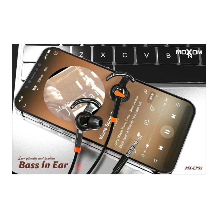 MOXOM MX-EP33 BASS IN-EAR EARPHONE Μαύρα