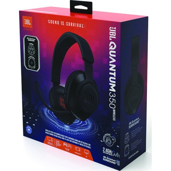 JBL Quantum 350, Over-Ear Wireless 2.4Ghz Gaming Headset Χρώμα Μαύρο