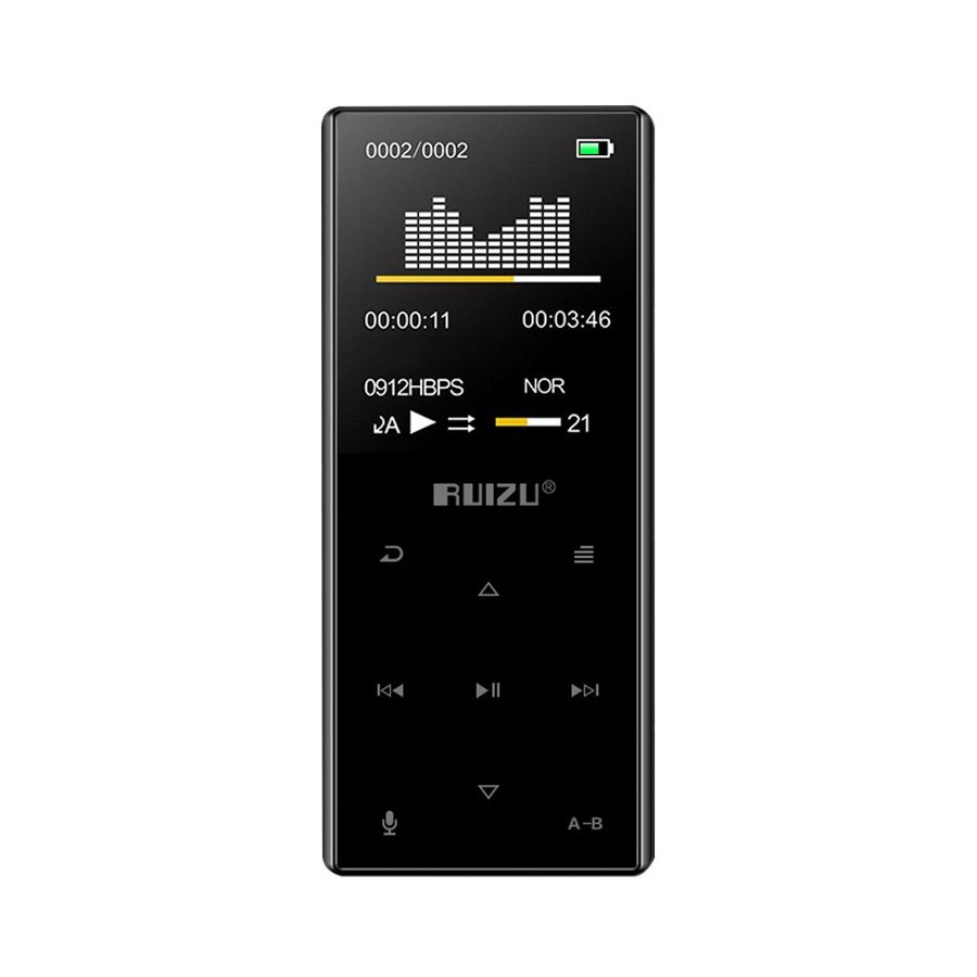 RUIZU MP3 player D29 με ηχείο, 1.8", 16GB, BT, ελληνικό μενού, μαύρο