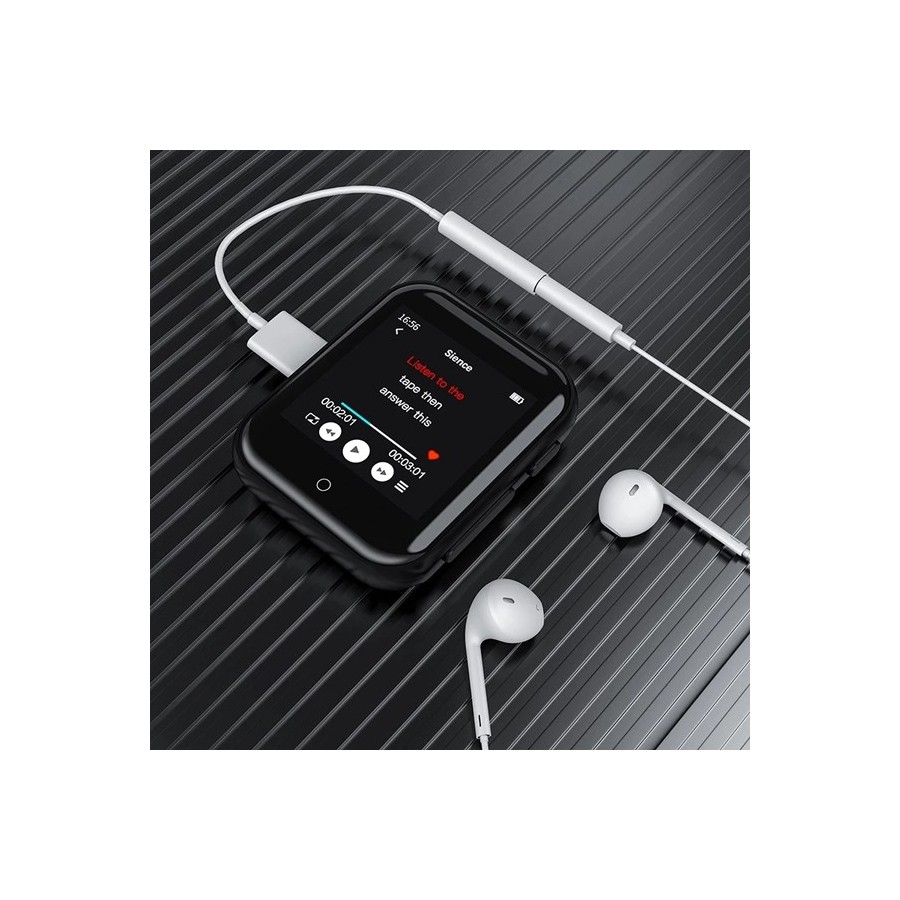 RUIZU MP3 player M8 με ηχείο, 1.54", 16GB, BT, ελληνικό μενού, μαύρο