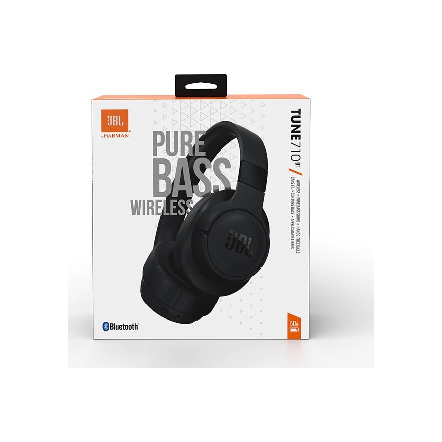 JBL Tune 710BT Ασύρματα Bluetooth Over Ear Ακουστικά Μαύρα(JBLT710BTBLK)