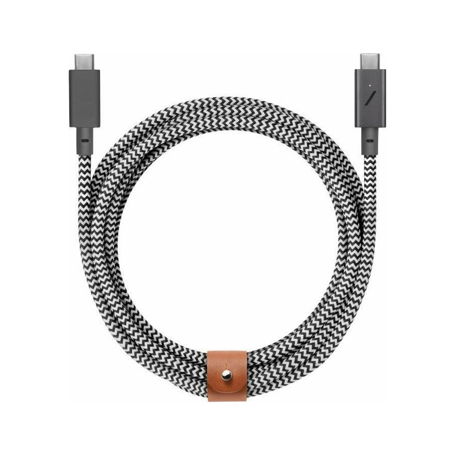 Native Union Braided USB 2.0 Cable USB-C male - USB-C male Γκρι 2.4m (ZEBRA)