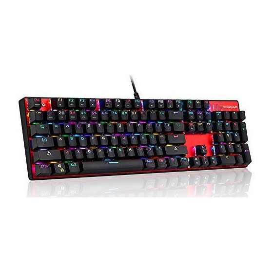 Motospeed Inflictor CK104 Gaming Μηχανικό Πληκτρολόγιο με Outemu Blue διακόπτες και RGB φωτισμό (Ελληνικό GR) Κόκκινο