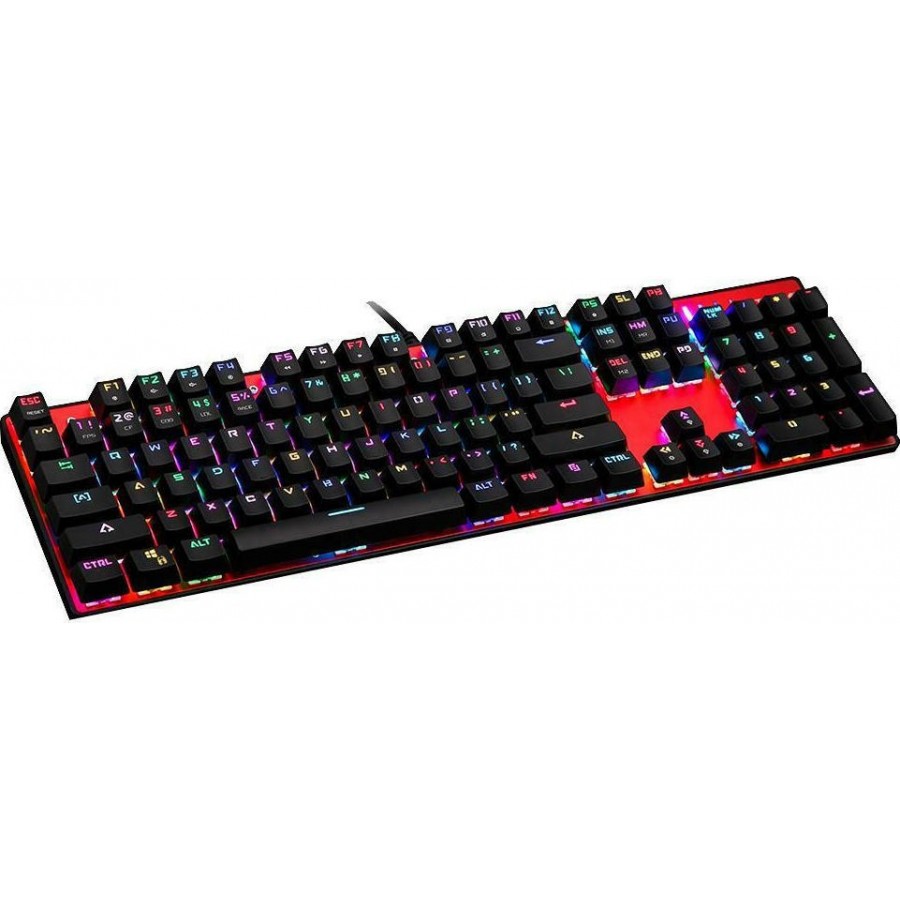 Motospeed Inflictor CK104 Gaming Μηχανικό Πληκτρολόγιο με Outemu Blue διακόπτες και RGB φωτισμό (Ελληνικό GR) Κόκκινο