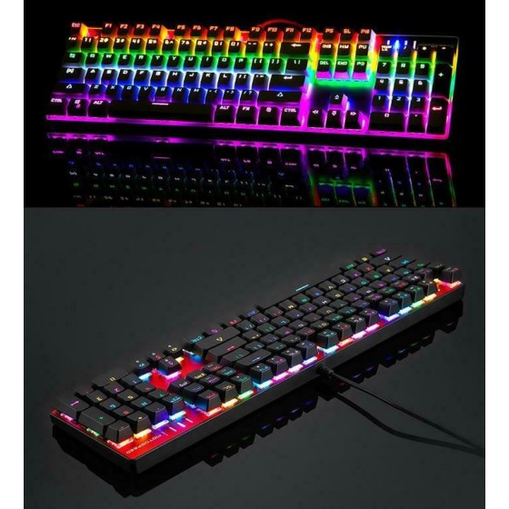 Motospeed Inflictor CK104 Gaming Μηχανικό Πληκτρολόγιο με Outemu Blue διακόπτες και RGB φωτισμό (Ελληνικό GR) Κόκκινο