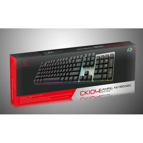 Motospeed Inflictor CK104 Gaming Μηχανικό Πληκτρολόγιο με Outemu Blue διακόπτες και RGB φωτισμό (Ελληνικό GR) Κόκκινο