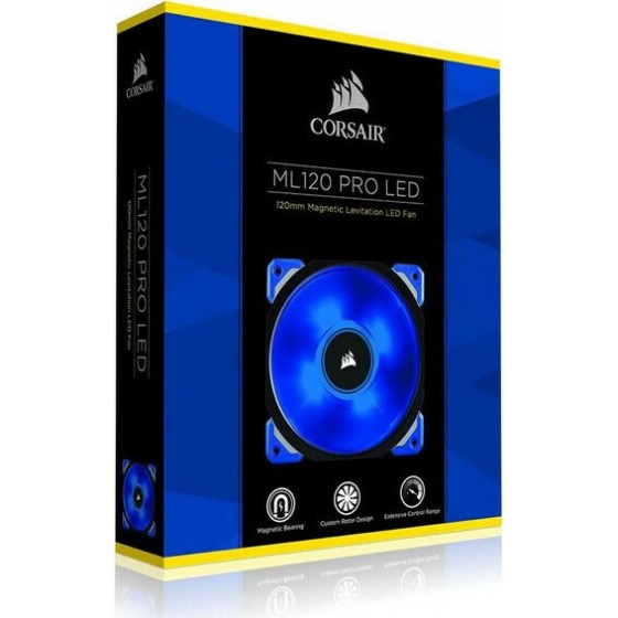 Corsair Ml120 Pro LED Case Fan με Μπλε Φωτισμό και Σύνδεση 4-Pin PWM(CO-9050043-WW)