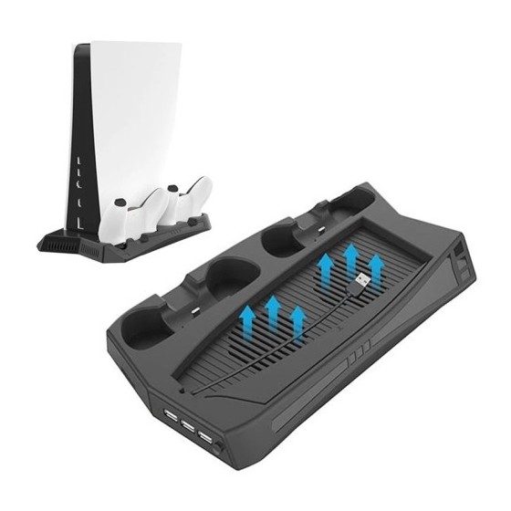 KJH Cooling Stand Βάση + USB Hub για PS5 Μαύρο (KJH-P5-010-2)