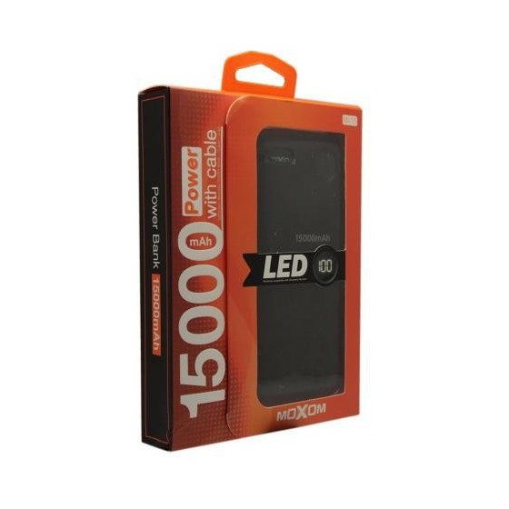 MOXOM MI-15 15000 mAh / 2 USB ports / 5V 2,0A LED Display Black