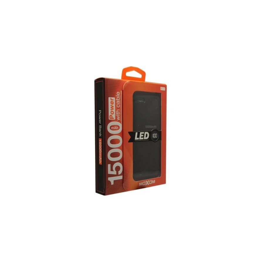 MOXOM MI-15 15000 mAh / 2 USB ports / 5V 2,0A LED Display Black