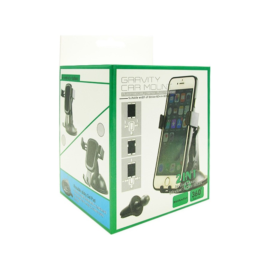 Βάση στήριξης κινητού για αεραγωγό ή με βεντούζα στο τζάμι του αυτοκινήτου 2 σε 1 OEM