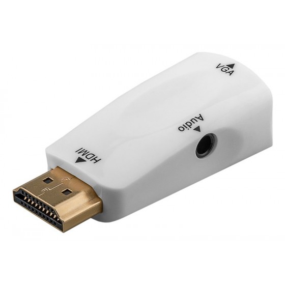 GOOBAY αντάπτορας HDMI σε VGA & 3.5mm1080p, λευκός (44793)