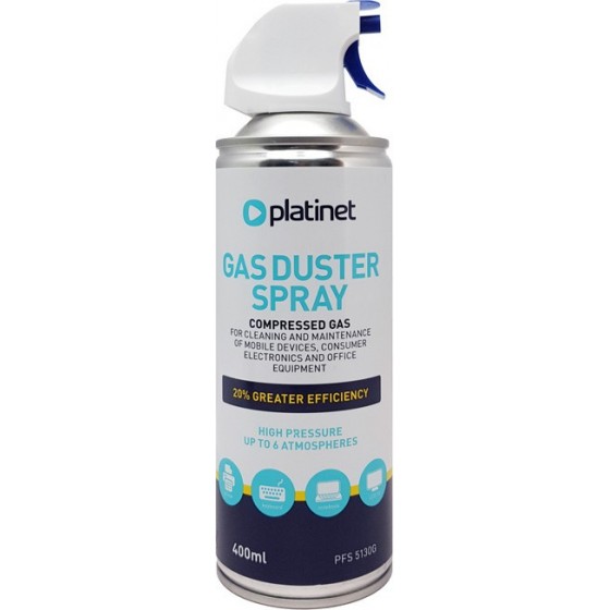 PLATINET σπρέι πεπιεσμένου αέρα PFS5130G για ηλεκτρονικές συσκευές, 400ml