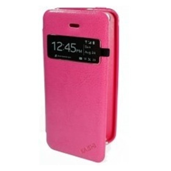   Leather notebook for iPhone 5C Kaishi  δερμάτινη θήκη Φούξια με μπροστινό παράθυρο﻿ για το Iphone 5C