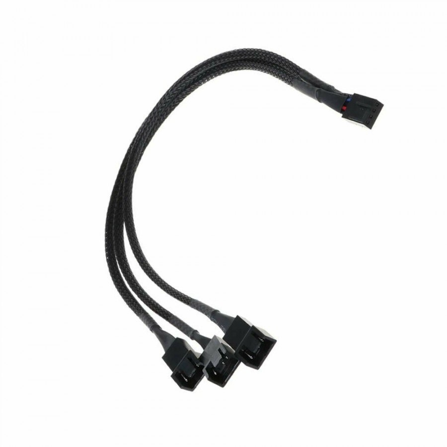 4-Pin pwm - 3x4-Pin pwm Cable 0.3m Μαύρο(18321)