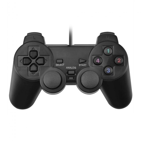 Ενσύρματο Gamepad για PC Μαύρο με δόνηση και εργονομικός σχεδιασμός (13011)