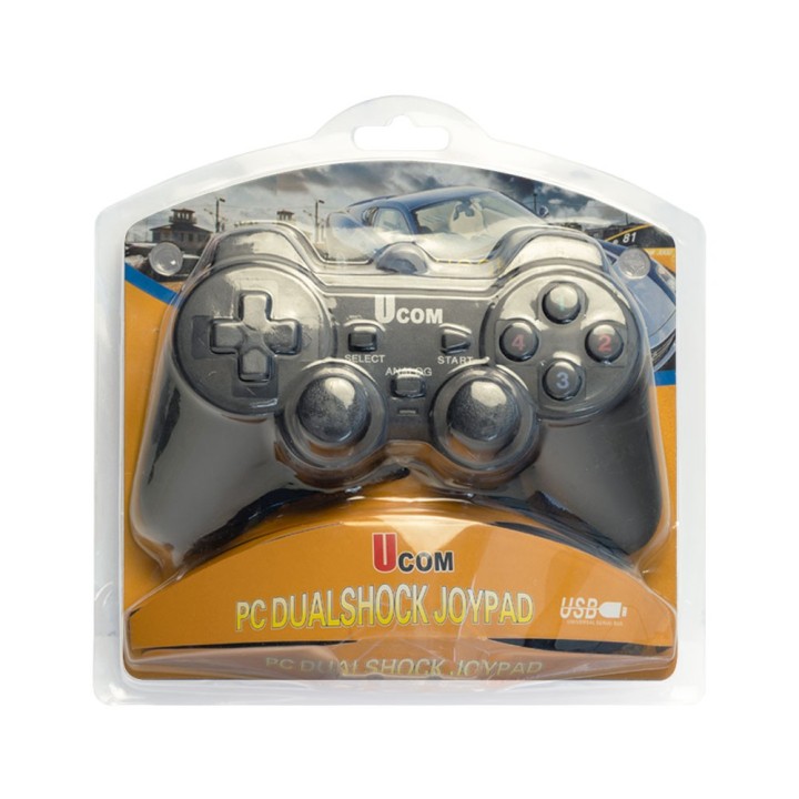 Ενσύρματο Gamepad για PC Μαύρο με δόνηση και εργονομικός σχεδιασμός (13011)