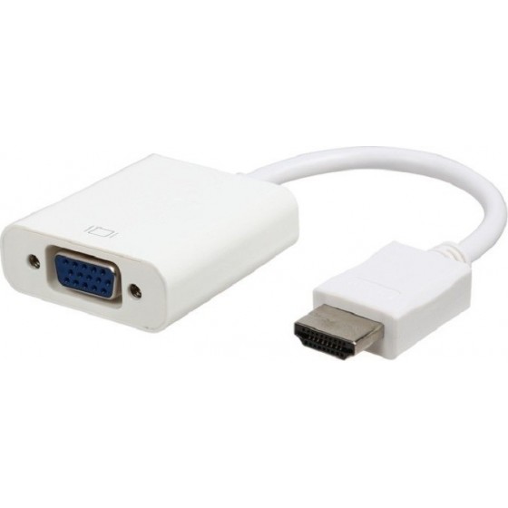 De Tech Μετατροπέας HDMI male σε VGA female Λευκό (18153)