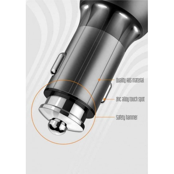 Ldnio Φορτιστής Αυτοκινήτου Γκρι C503Q Συνολικής Έντασης 3A Γρήγορης Φόρτισης με Θύρες: 2xUSB μαζί με Καλώδιο lightning(14748)