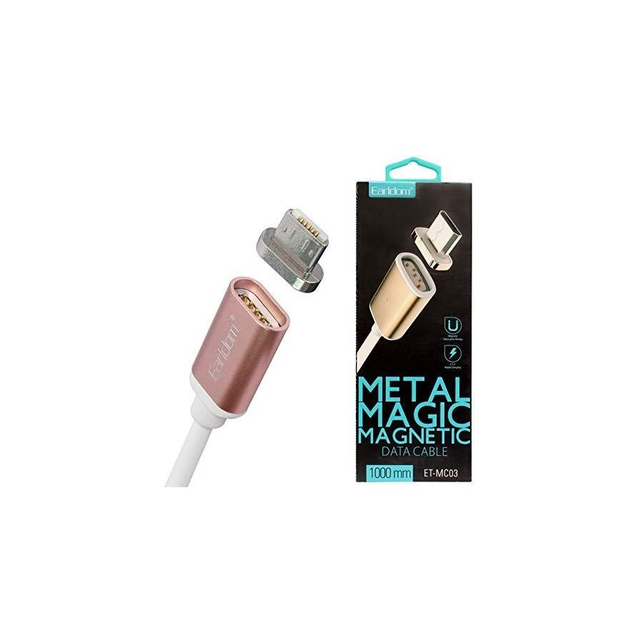 Earldom Magnetic / Regular USB 2.0 to micro USB Cable Silver 1m (ET-MC03)