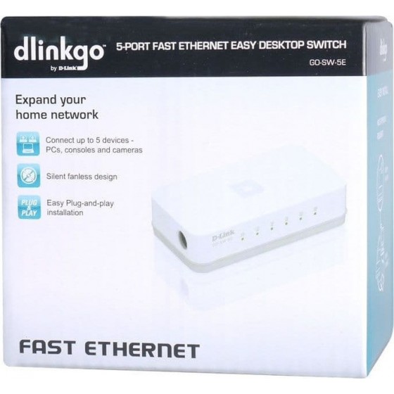 D-Link GO-SW-5E Unmanaged L2 Switch με 5 Θύρες Ethernet 10/100/1000