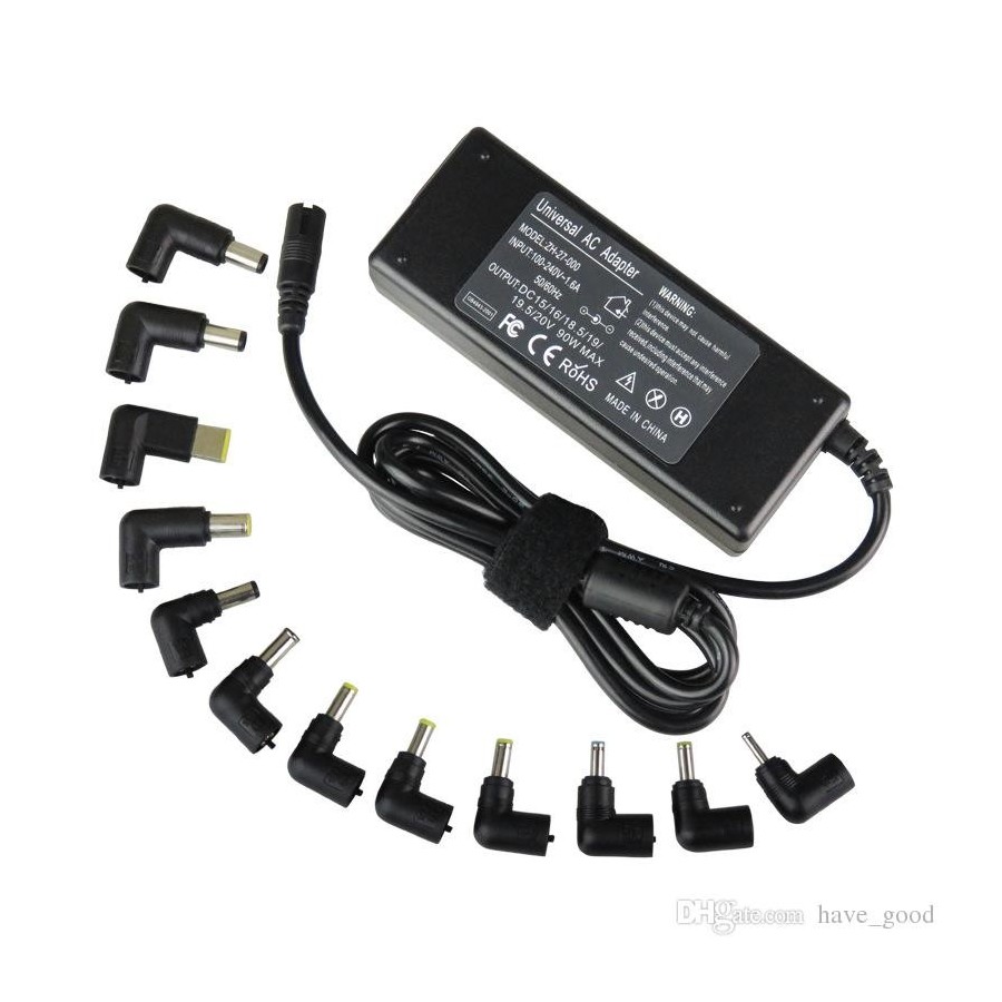 Universal Φορτιστής Laptop 90W με Καλώδιο Τροφοδοσίας και με 12 σετ βυσμάτων