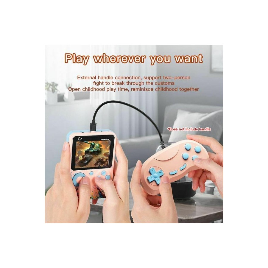 Φορητή κονσόλα παιχνιδιών No brand G5, 3.0", 400 Ενσωματωμένα παιχνίδια, ροζ, μπλἐ (13034)