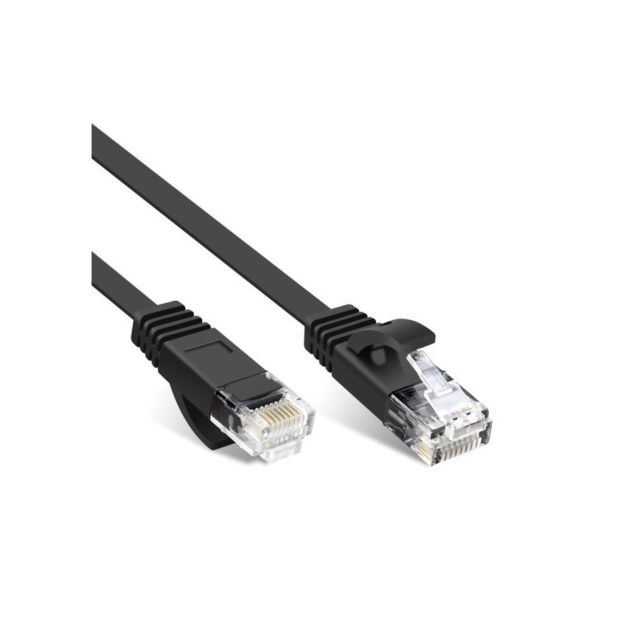 Cable LAN Cat: 6 FLAT 10 m DeTech καλώδιο δικτύου 10 μέτρα πλακέ cat6 χρώμα Λευκό