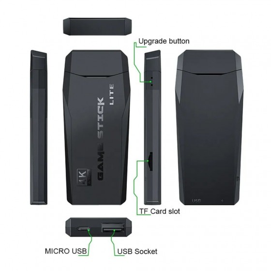 Κονσόλα παιχνιδιών No brand D600, 10000 Ενσωματωμένα παιχνίδια, HDMI, Μαυρο (13042)