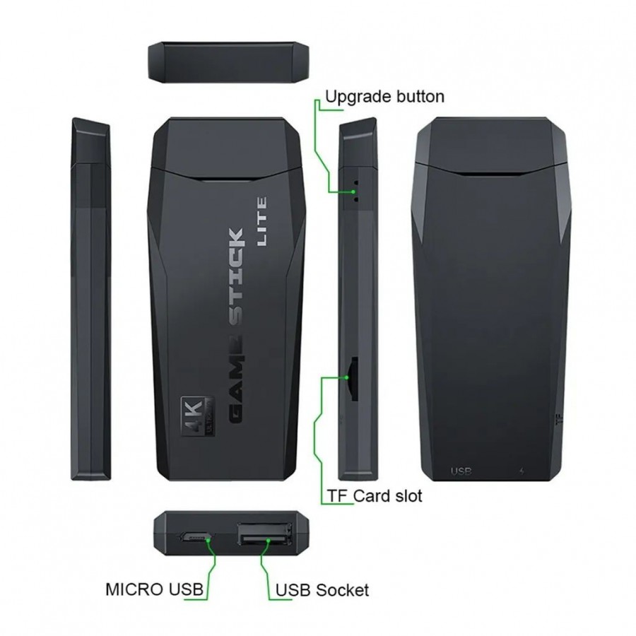 Κονσόλα παιχνιδιών No brand D600, 10000 Ενσωματωμένα παιχνίδια, HDMI, Μαυρο (13042)