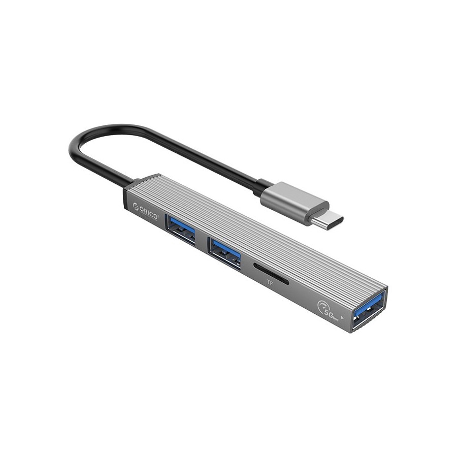 ORICO USB-C hub AH-12F, 3x USB ports, micro SD port, γκρι
