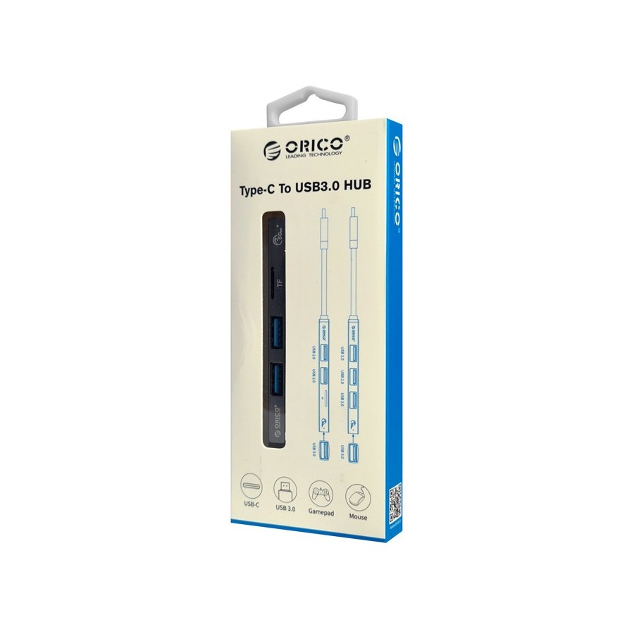 ORICO USB-C hub AH-12F, 3x USB ports, micro SD port, γκρι