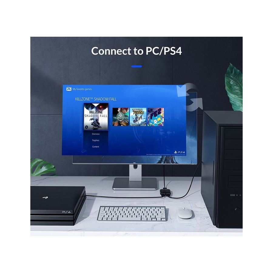 ORICO bi-directional HDMI switch HS2-A1, 4K/60Hz, γκρι