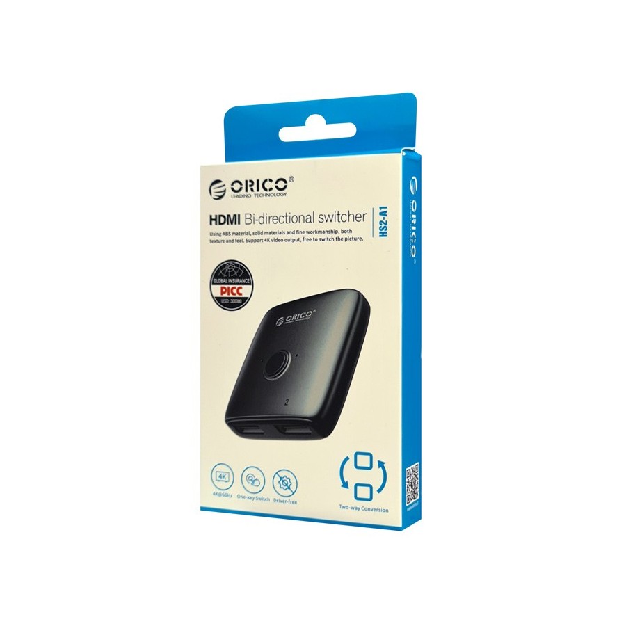 ORICO bi-directional HDMI switch HS2-A1, 4K/60Hz, γκρι