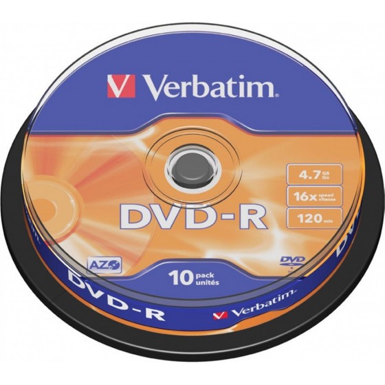 Verbatim Εγγράψιμα DVD-R 4.7GB 10τμχ(43523)