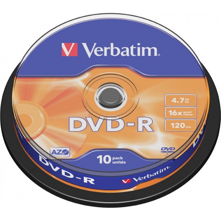 Verbatim Εγγράψιμα DVD-R 4.7GB 10τμχ(43523)