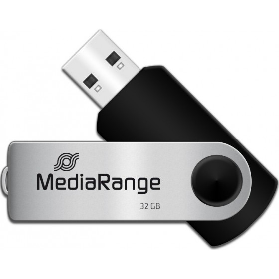 MediaRange USB 2.0 Flash Drive 32GB (Black/Silver) (MR911)