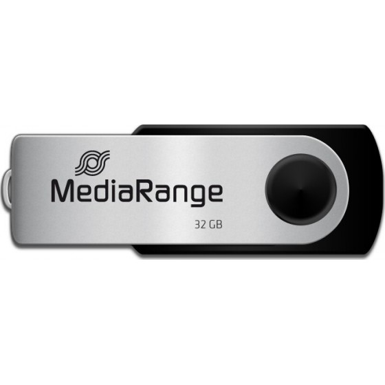 MediaRange USB 2.0 Flash Drive 32GB (Black/Silver) (MR911)