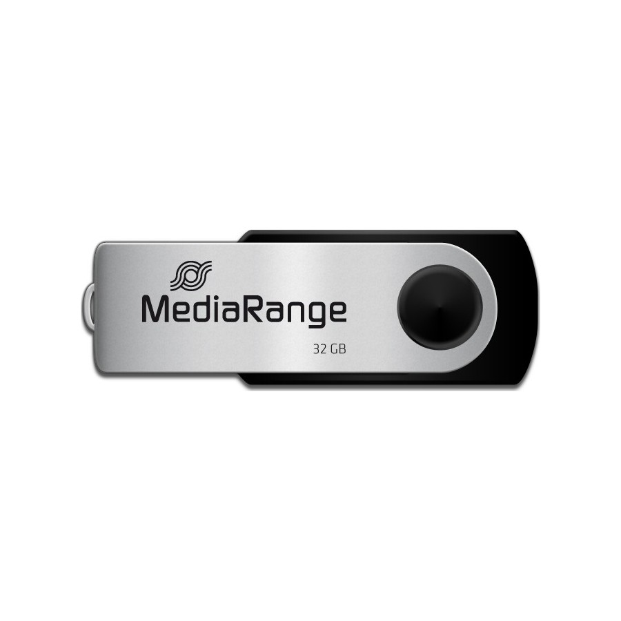 MediaRange USB 2.0 Flash Drive 32GB (Black/Silver) (MR911)