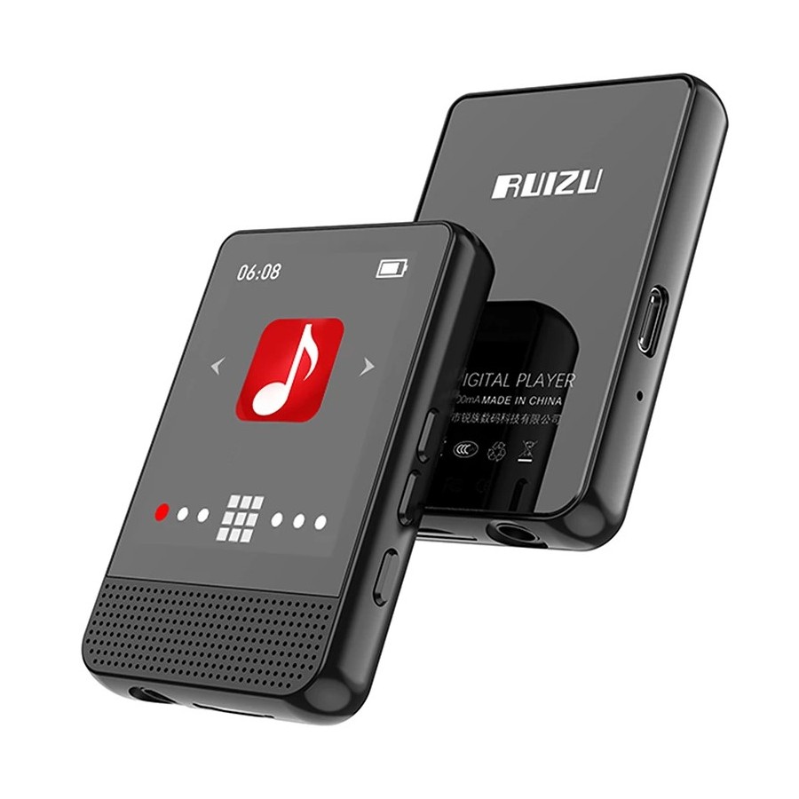 RUIZU MP3 player M16 με οθόνη αφής 1.8", 16GB, BT, ελληνικό μενού, μαύρο