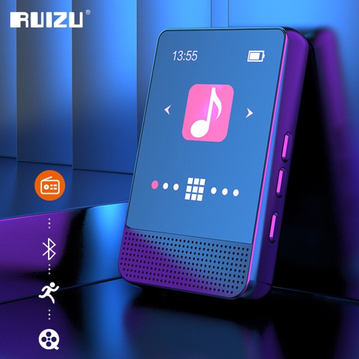 RUIZU MP3 player M16 με οθόνη αφής 1.8", 16GB, BT, ελληνικό μενού, μαύρο